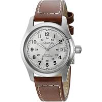 瑞士自动机械男表38mm银盘棕色皮革表带100米防水