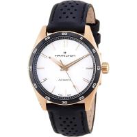 男士mm全自动机械腕表玫瑰金不锈钢与黑色皮带结合