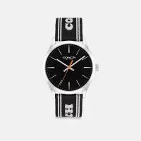 COACH男士mm运动计时表灰色树脂表带日常防水设计