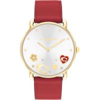 COACH蔻驰女款mm简约时尚腕表 真皮表带水晶装饰日常佩戴