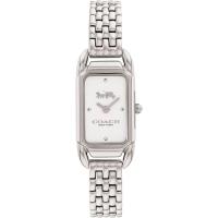 优雅长款银色女表年代艺术装饰风格防水时尚腕表