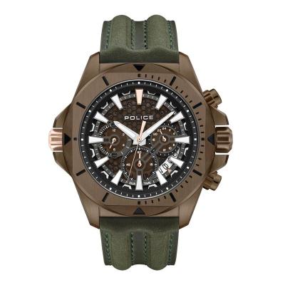 POLICE欧美商务简约电波表男表防水石英手表