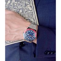 男士精致镀铝双色表圈日历功能手表不锈钢手链腕表