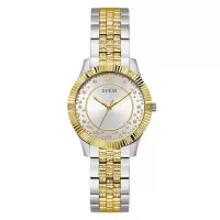 GUESS复古水晶镶钻recycled钢男士石英腕表