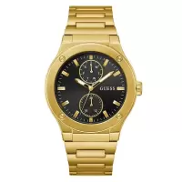 GUESS男士欧美时尚金色石英腕表简约大方休闲商务