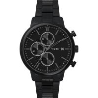 男士黑色不锈钢腕表mm经典时尚防水计时腕表