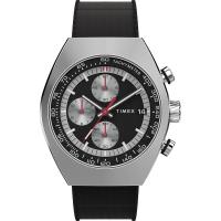 超纤橡胶黑盘黑带男士石英计时防水商务休闲腕表