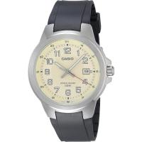 CASIO 卡西欧男士户外清新时尚模拟腕表黑色表盘与树脂表带防水米