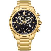 金 tone表带男士石英防水计时商务休闲手表