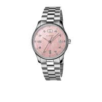 奢侈品女表 29mm粉色珍珠母贝镶钻圆盘 石英机芯 气质优雅防水