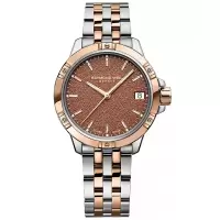 女士石英腕表 时尚奢华双色钢带磨砂表盘瑞士三针石英手表