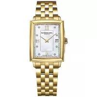 瑞士表女士石英腕表 奢华白色珍珠贝母镶钻表盘女表