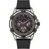 GUESS欧美腕表男士石英多功能黑色硅胶运动手表