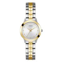 女士石英防水不锈钢金 tone 手表两色拼接商务休闲银色金色表盘