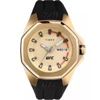 Timex /天美时UFC联名 quartz石英硅胶黑盘男款防水运动手表