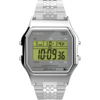 Timex /天美时女士石英防水手表mm树脂表壳不锈钢表带灰盘金圈