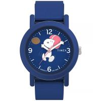 Timex 中性藍色尼龍帶mm圓盤運動腕表 防水耐磨時尚潮流