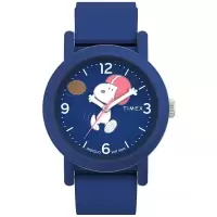 Timex 中性藍色尼龍帶mm圓盤運動腕表 防水耐磨時尚潮流