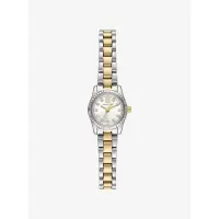 Michael Kors女士两tone闪钻镶嵌不锈钢腕表日常通勤礼品表