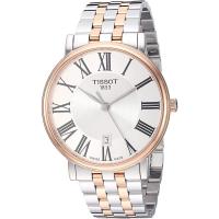 瑞士手表 卡森系列复古罗马时标三针日历钢带正装石英表