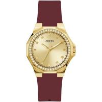 GUESS女士mm石英防水腕表黑盘多彩硅胶带
