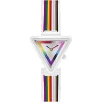 GUESS女士彩虹表带石英防水三角形多彩腕表