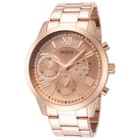 GUESS女士石英表防水钢带太阳能款多功能腕表