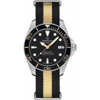 Certina/雪铁纳瑞士自动机械防水米男士商务休闲陶瓷圈潜水腕表黑