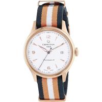 Certina男士石英防水自动机械白盘多色表带不锈钢商务休闲腕表