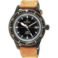 Certina男士自动机械腕表黑色表盘不锈钢防水休闲时尚手表