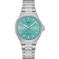 Certina雪铁纳男士自动机械腕表复古设计防刮蓝色表盘不锈钢表带