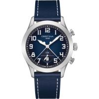 Certina/雪铁纳瑞士石英男士商务防水陶瓷圈蓝盘皮带手表