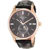 Certina/雪铁纳瑞士石英男士月相防水米皮带商务休闲腕表