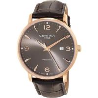 Certina瑞士手表 DS Caimano系列三针日历男士石英表 皮带防水腕表