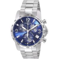 Certina瑞士进口男士石英防水计时蓝盘钢带运动手表