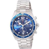 Certina男士不锈钢石英手表蓝色表盘米防水时尚耐用