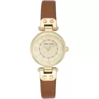 Anne Klein女士石英防水金属表欧美时尚简约商务手表黑盘黑带