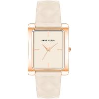 Anne Klein女士金属表壳皮革表带石英手表绿盘绿带防水