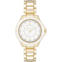 Anne Klein女表金属表壳矿物玻璃日式石英机芯双折叠扣白盘金链