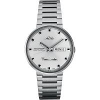 Mido瑞士男表Commander 1959系列复古商务简约银盘双历钢带50m防水表