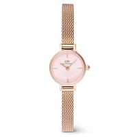 Daniel Wellington女士玫瑰金镀层石英粉表盘时尚迷你小巧腕表