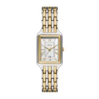 Fossil/化石女士银色镀金不锈钢石英腕表白盘时尚简约商务防水女