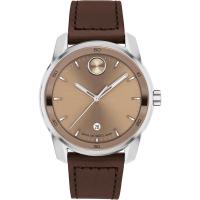 Movado Swiss Quartz男士经典商务防水皮带手表