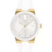 Movado摩凡陀瑞士男表 时尚商务简约大气三针日历白盘50米防水石英表