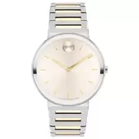 Movado男士时尚石英表不锈钢表壳防水米精致手表