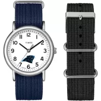 TIMEX代购天美时手表女式尼龙时尚蓝白配色轻便舒适防水欧美腕表