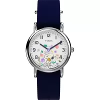TIMEX/天美时女表mm蓝带白盘圆面轻便舒适腕表