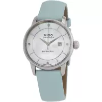 女款自动机械表五色可换皮带四颗钻石点缀优雅魅力