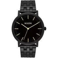 Nixon尼克松 圆形黑色手表大表盘男士石英手表学生表静音 A1057