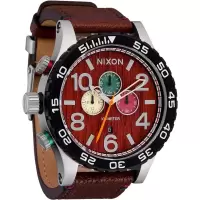 Nixon男士复古皮质表盘不锈钢表带机械腕表